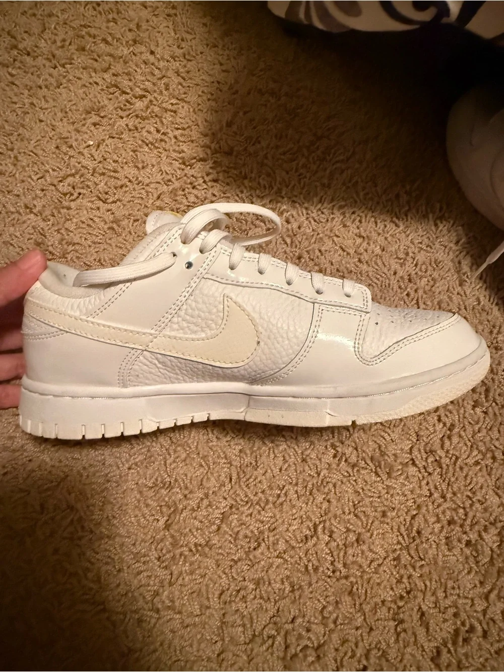 Nike White Yellow Heart Dunks